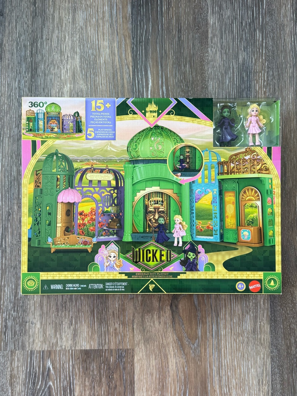 NIB Mattel Wicked Movie Emerald City Playset | Elphaba & Glinda Dolls